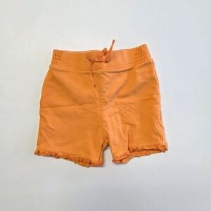 Vibrant Orange Elastic Waist Shorts
